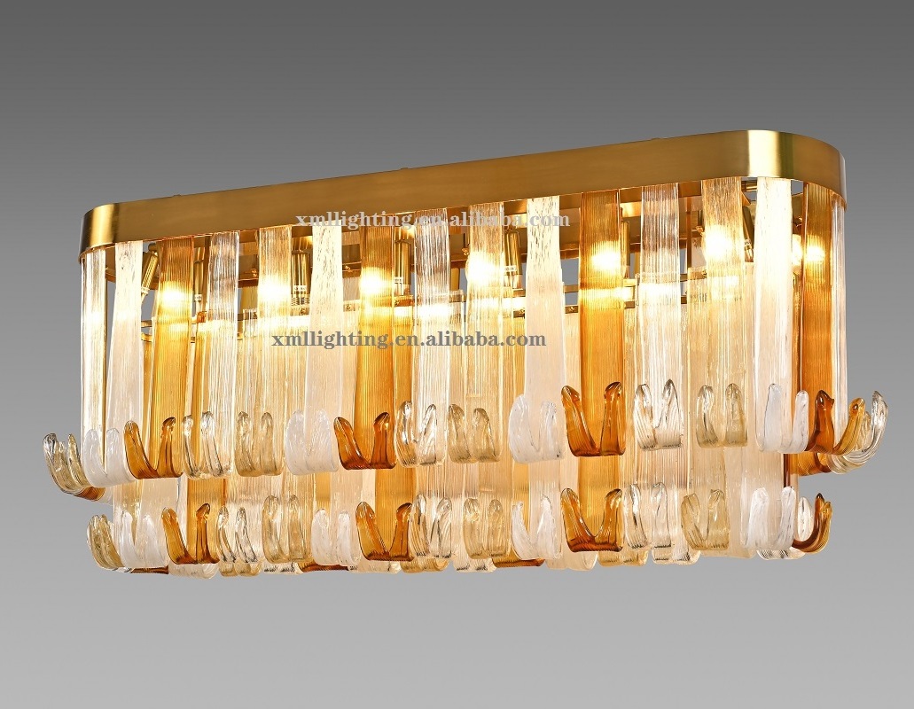 2023 New design modern gold glass k9 crystal chandelier For living room restaurant Hotel lobby italian  stained glass chandelier