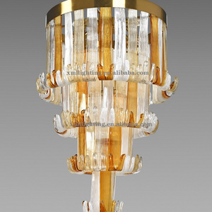 2023 New design modern gold glass k9 crystal chandelier For living room restaurant Hotel lobby italian  stained glass chandelier