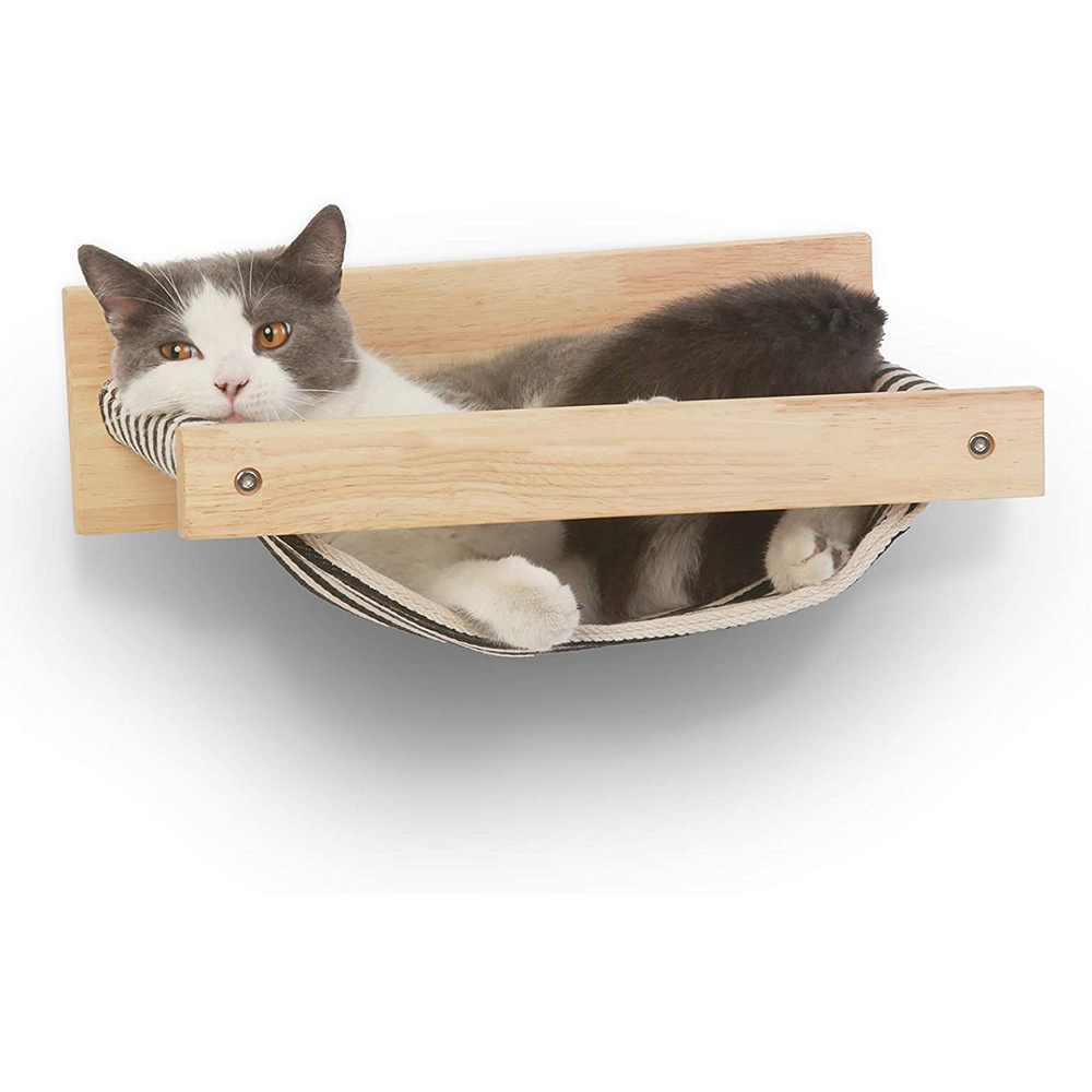 Hot sale Bamboo Cat Hammock Kitty Hammocks Bed for Cats Furniture Gift Wall Mounted Large Cats Shelf