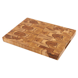 Cured with Beeswax and Natural Oils Teak Blocks Wooden Cutting Board for Kitchen Large End Grain Teak Wood Cutting Board