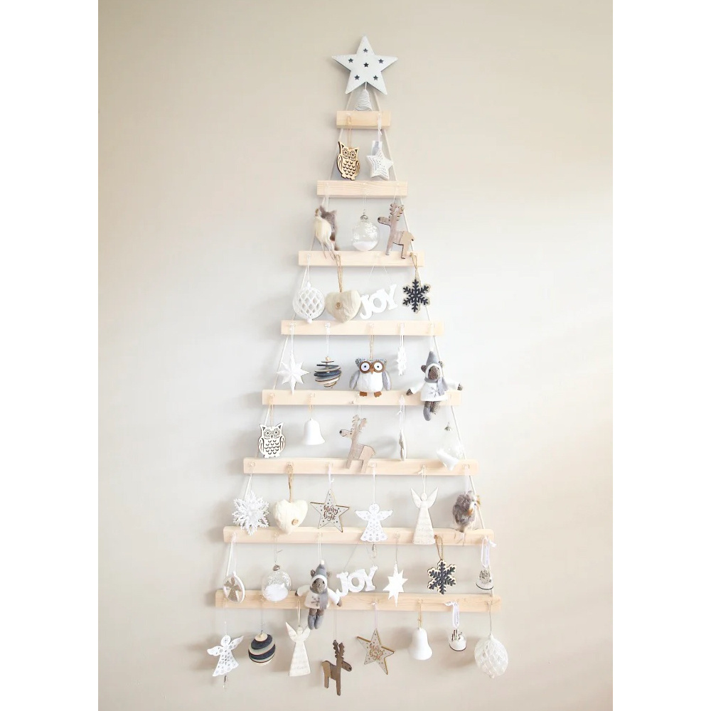 Creative Wall Mounted Christmas Trees Decorations Sets Decorations Wooden Hanging Ornaments Christmas Tree