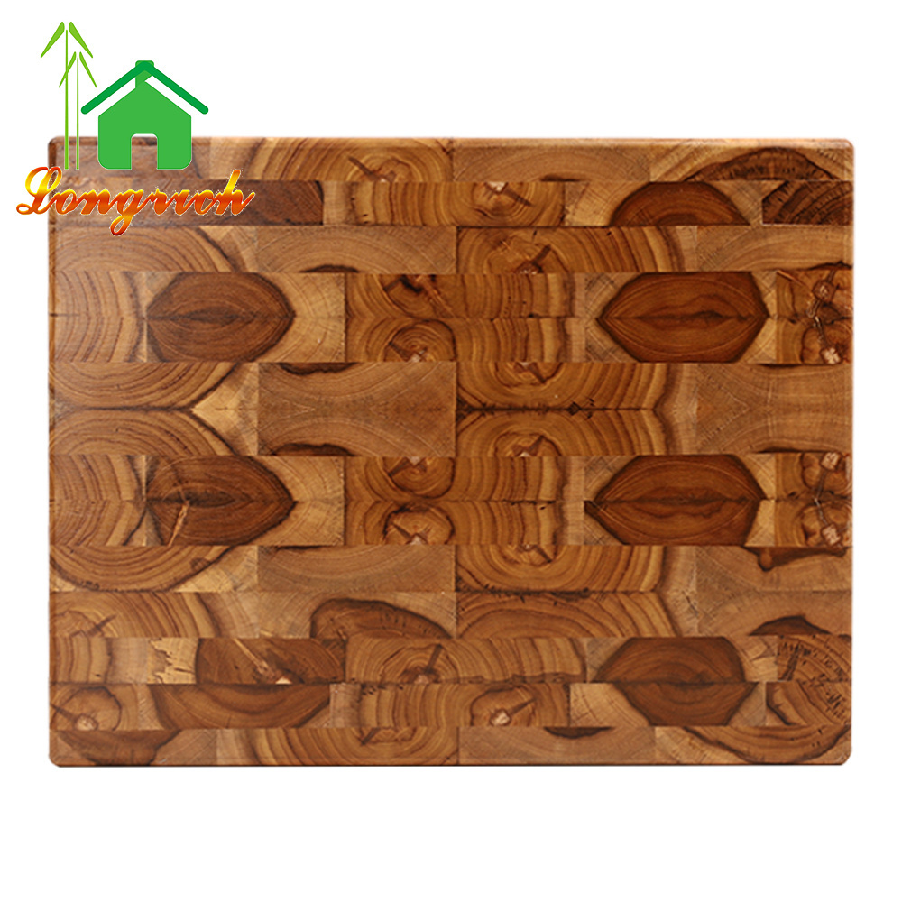 Cured with Beeswax and Natural Oils Teak Blocks Wooden Cutting Board for Kitchen Large End Grain Teak Wood Cutting Board