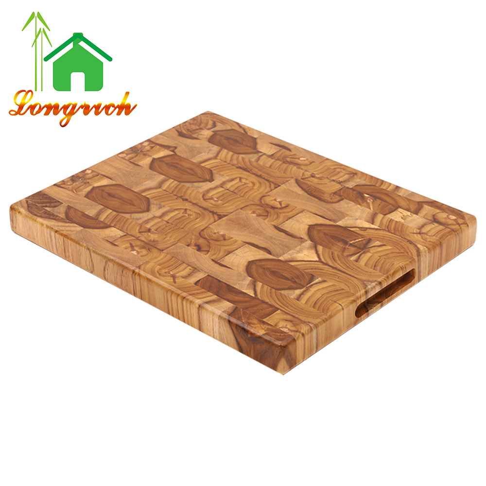 Cured with Beeswax and Natural Oils Teak Blocks Wooden Cutting Board for Kitchen Large End Grain Teak Wood Cutting Board