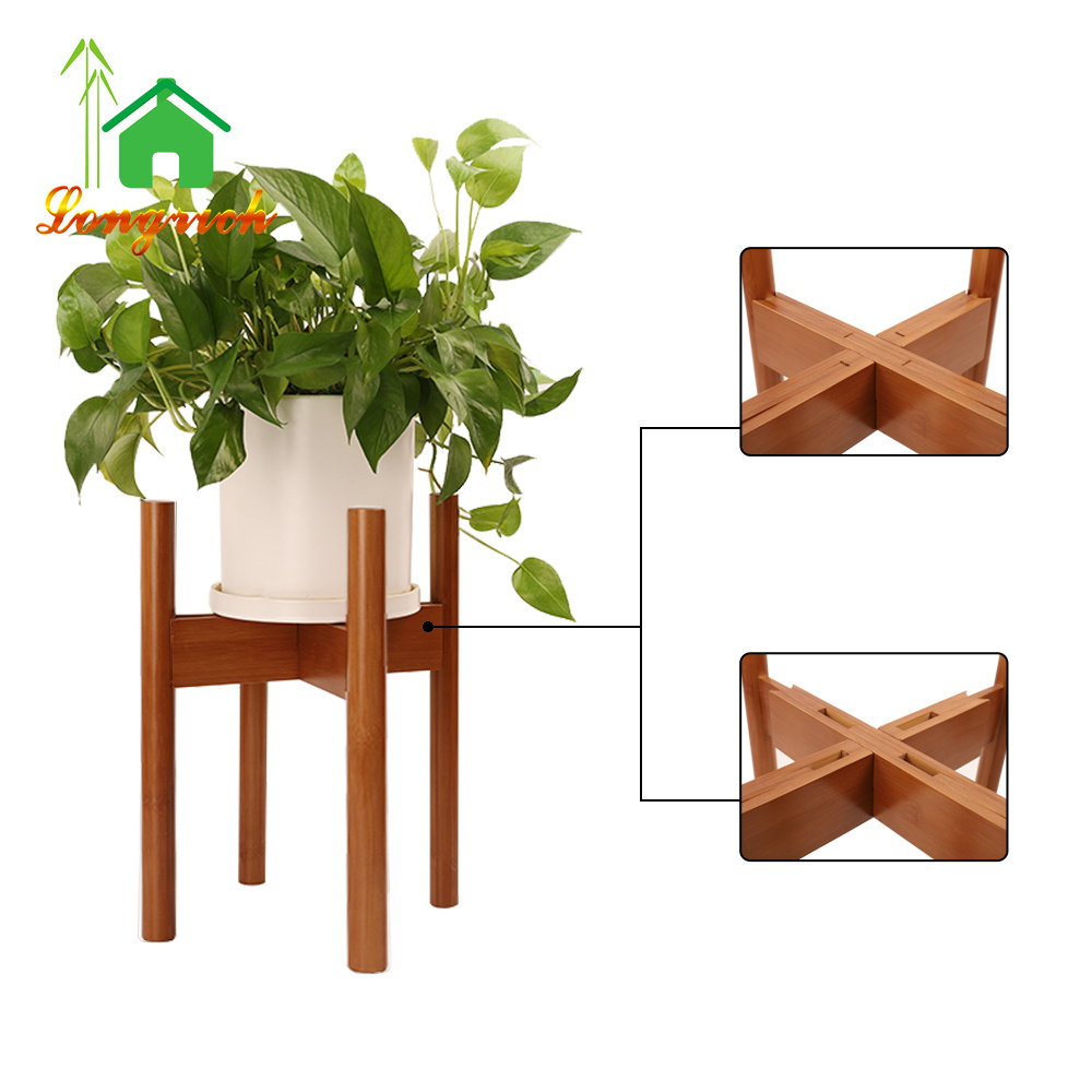 Bamboo Plant Stand Flower Potted Holder Plant Shelf Stand Indoor Corner Plant Stand for Window Garden Balcony Living Room