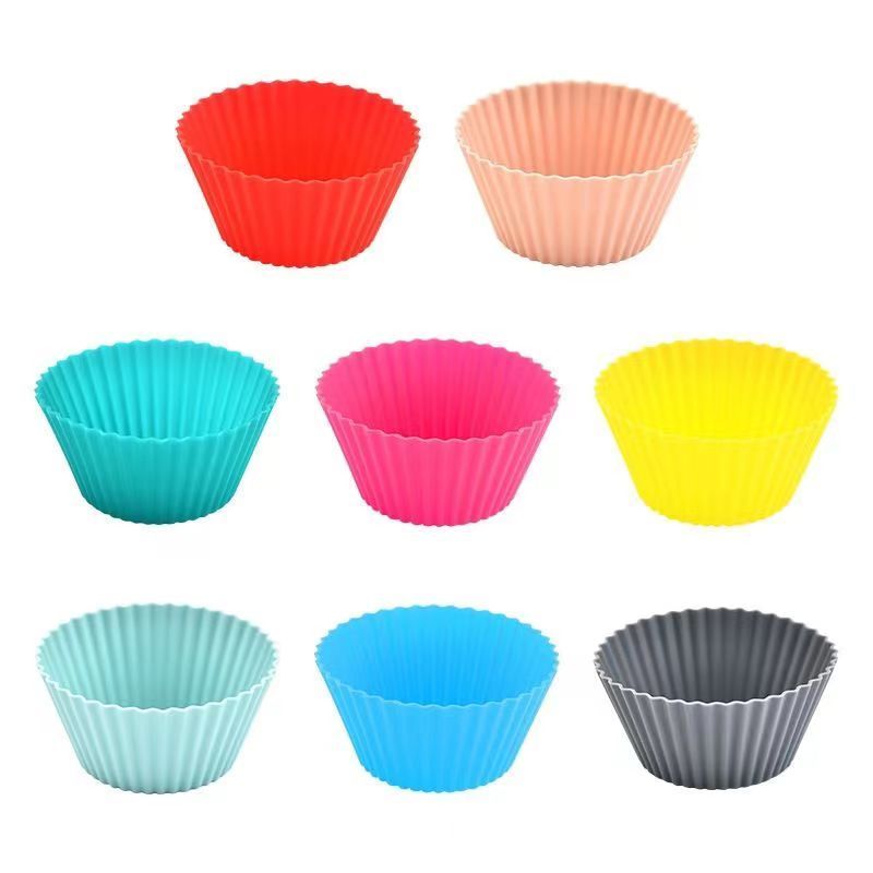 Simple Colorful Silicone Muffin Cup Cake Round Mini Muffin Liner Food Grade Silicone Silicone Molds for Resin Moulds Cake Tools