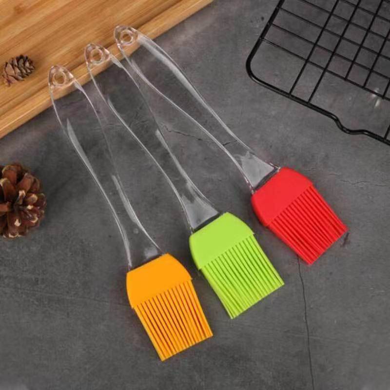 Plastic Handle silicone BBQ Oil Brush Transparent Oopp bag Kitchen Tools Eco-friendly food grade Silicone