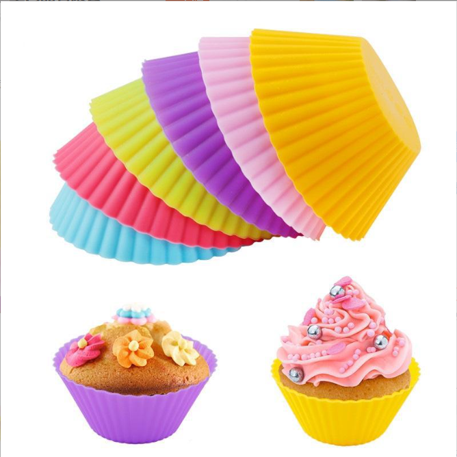 Simple Colorful Silicone Muffin Cup Cake Round Mini Muffin Liner Food Grade Silicone Silicone Molds for Resin Moulds Cake Tools