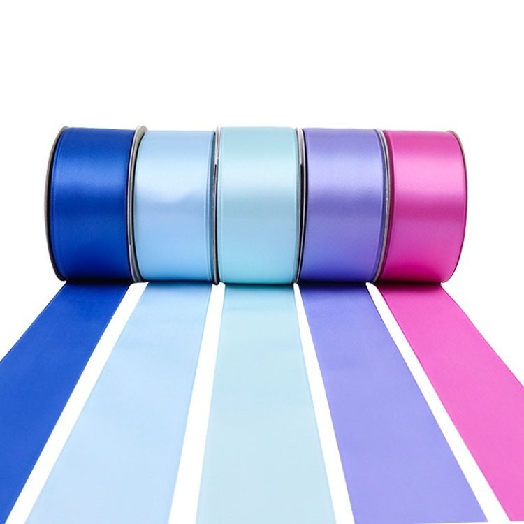 LUDE factory 1.5 inch chiffon silk 100% polyester solid color single double faced gift satin ribbon 100yards/roll pack