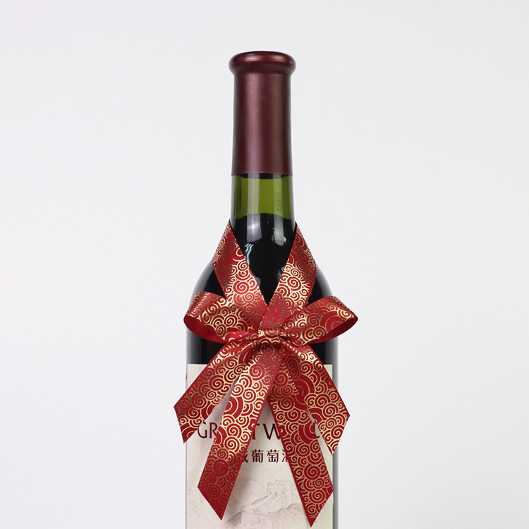 Wine Bottles Neck Decorations Handmade Ribbon Bow with Elastic Loop, Wine Bottle Bow Tie