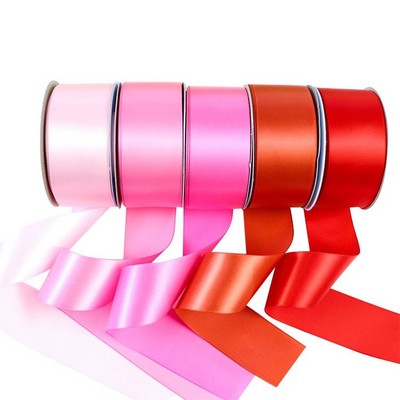 LUDE factory 1.5 inch chiffon silk 100% polyester solid color single double faced gift satin ribbon 100yards/roll pack