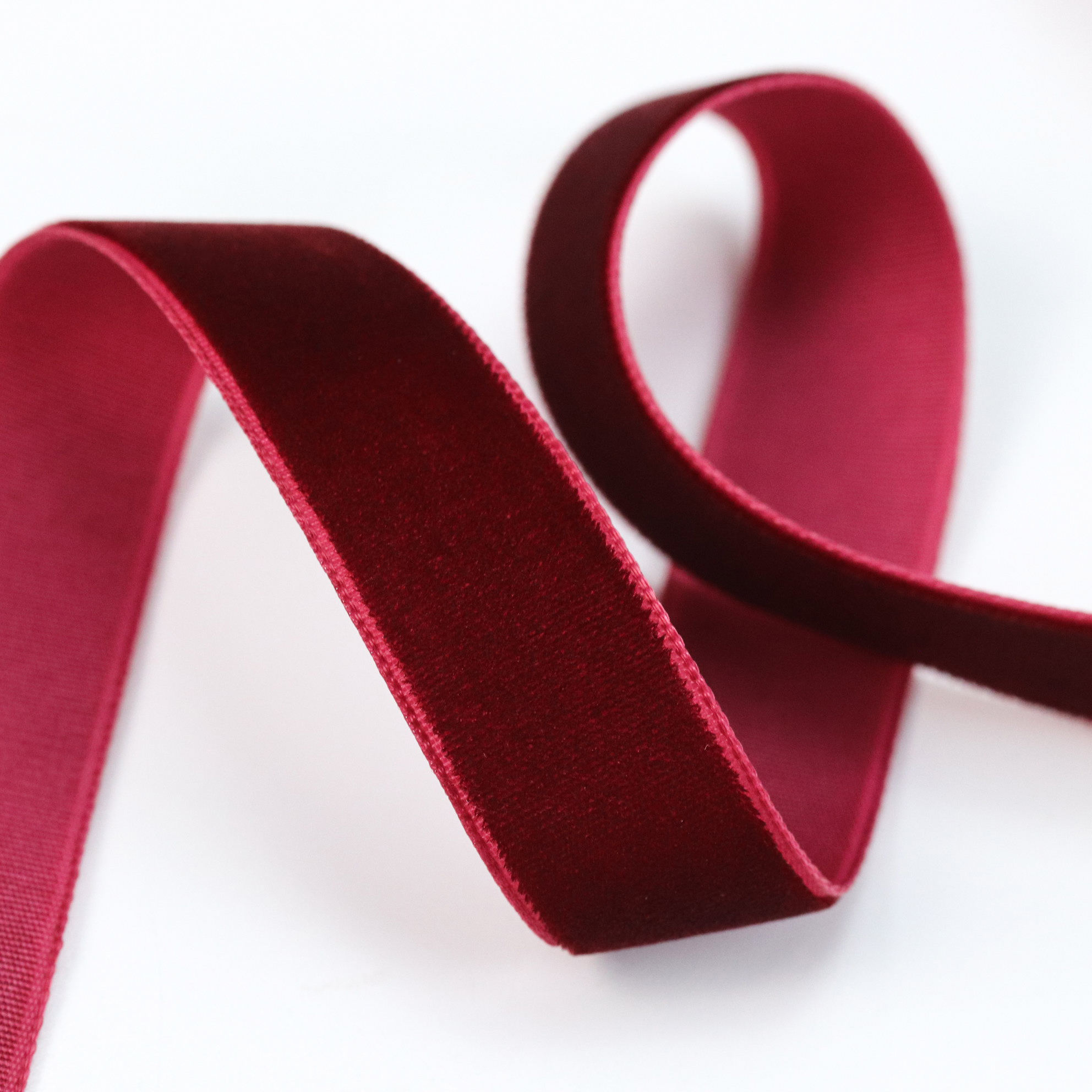 wholesale raw edge custom wired red velvet ribbon with logo