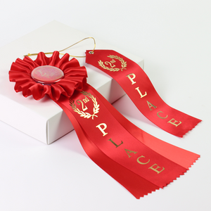 Wholesale Prizes Custom Printed Button Badge Award Rosette Ribbon