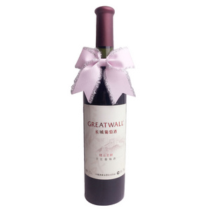 New Arrival Wine Bottle Neck Decorative Special Satin Ribbon Bow Customized Ribbon Bow