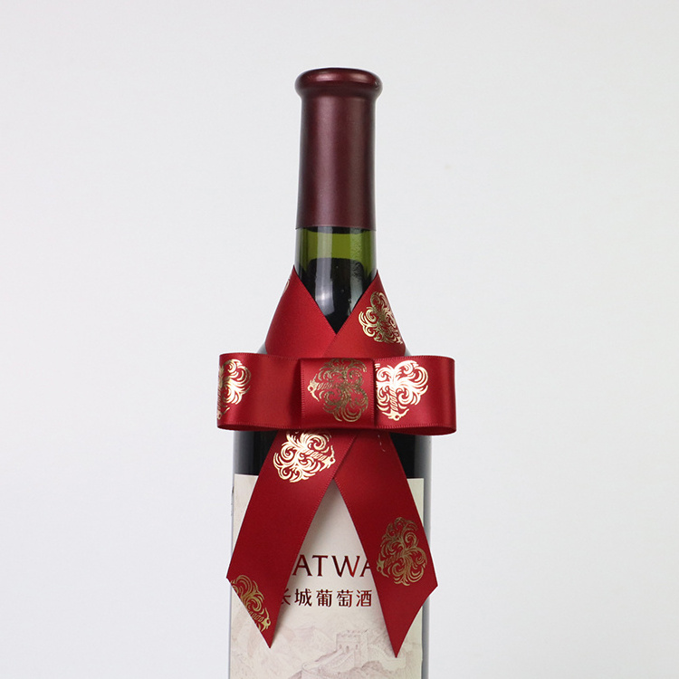 Wine Bottles Neck Decorations Handmade Ribbon Bow with Elastic Loop, Wine Bottle Bow Tie