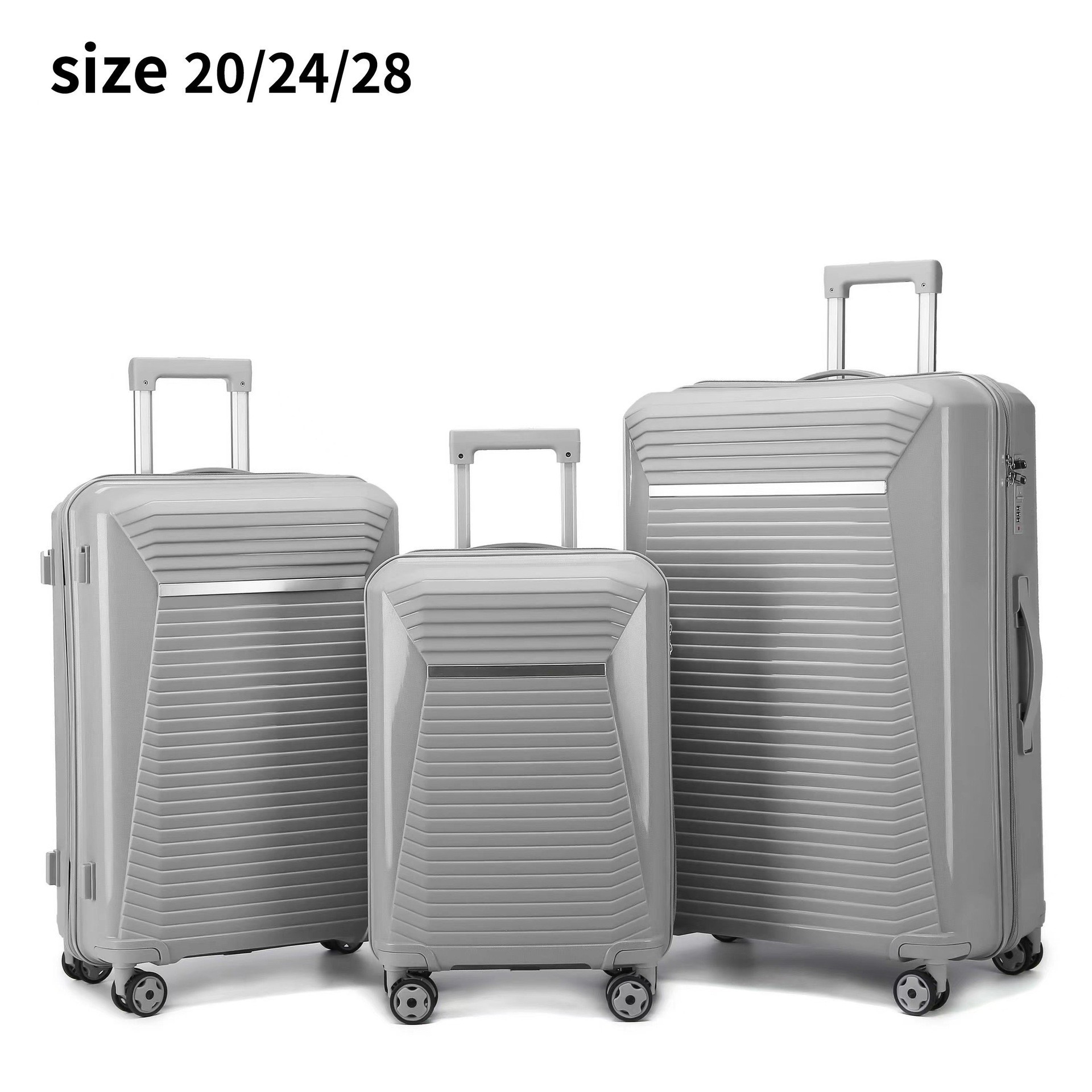 Unisex 20-24 inch business suitcase Front opening boarding case Fashion luggage with spinner wheel Business  boarding suitcase