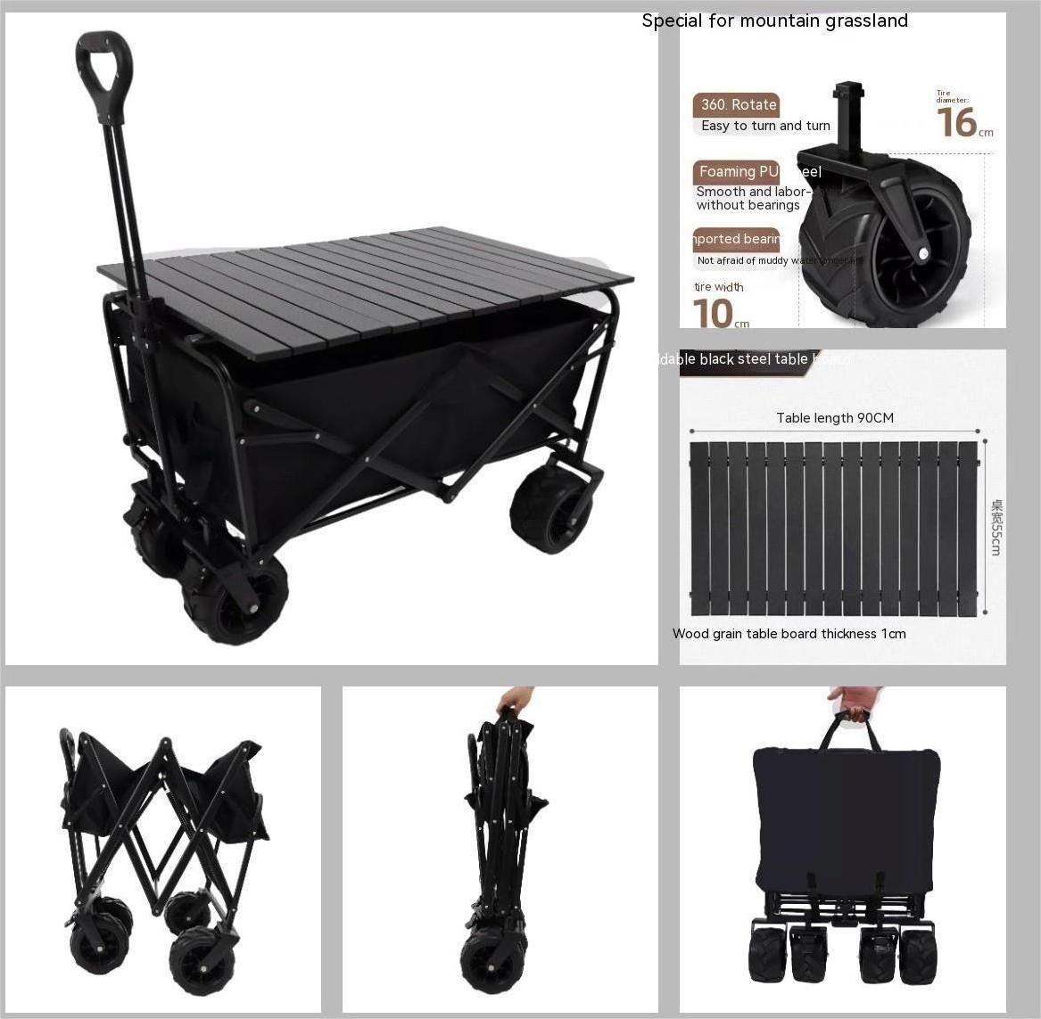 Shopping cart vehicle outdoor camping supplies, folding utility camping trailer trolley car cart Beach Trolley Camping wagon