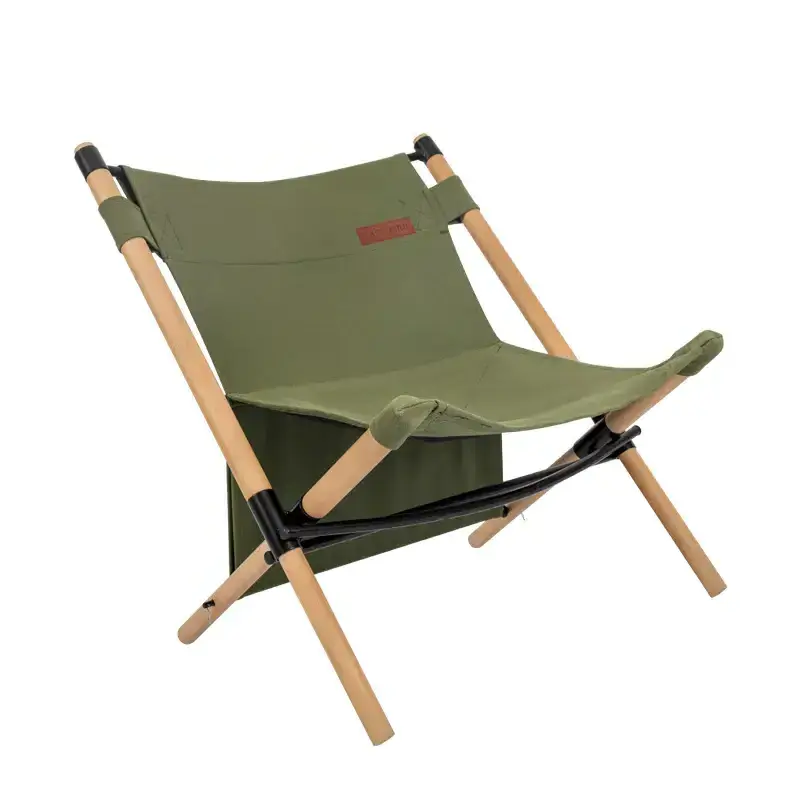 New Manufactory Wholesale Customized Outdoor Camping Portable Beach Wooding Camping Picnic Chairs Wooden Fishing Beach Chair