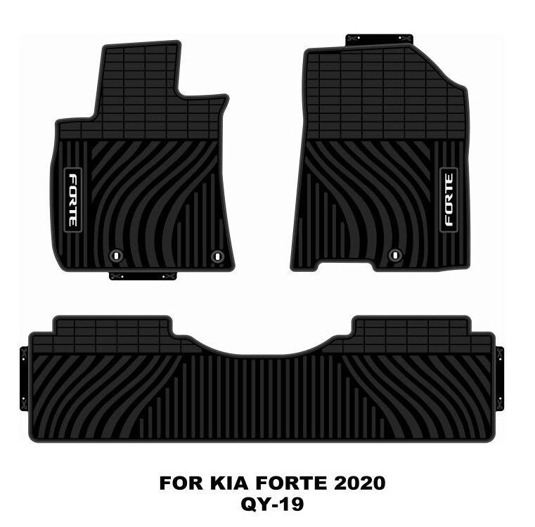 All weather custom fit latex PVC car floor mats for Forte GT Line 2018 2019 2020 2021 2022