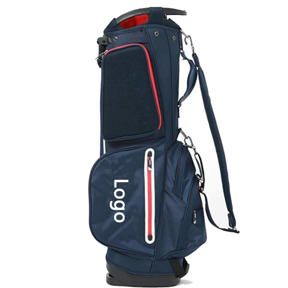 OEM/ODM Custom Durable 4 Ways Golf Stand Bag Waterproof Nylon Genuine Leather Embroidery Logo Cart Factory Price Print Golf Bag