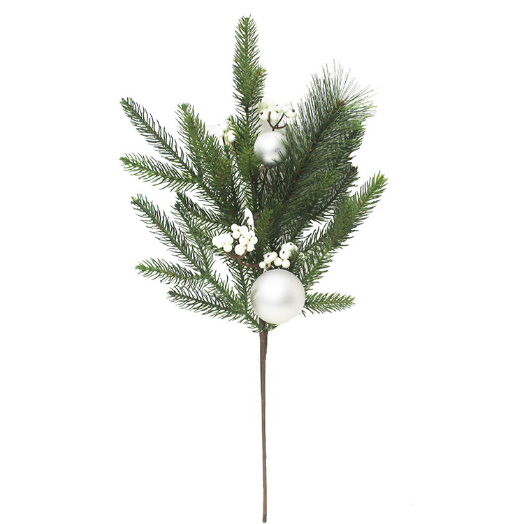 Manufactory artificial berry pine needles branches stems Christmas tree picks pine needle branches for Christmas decoration