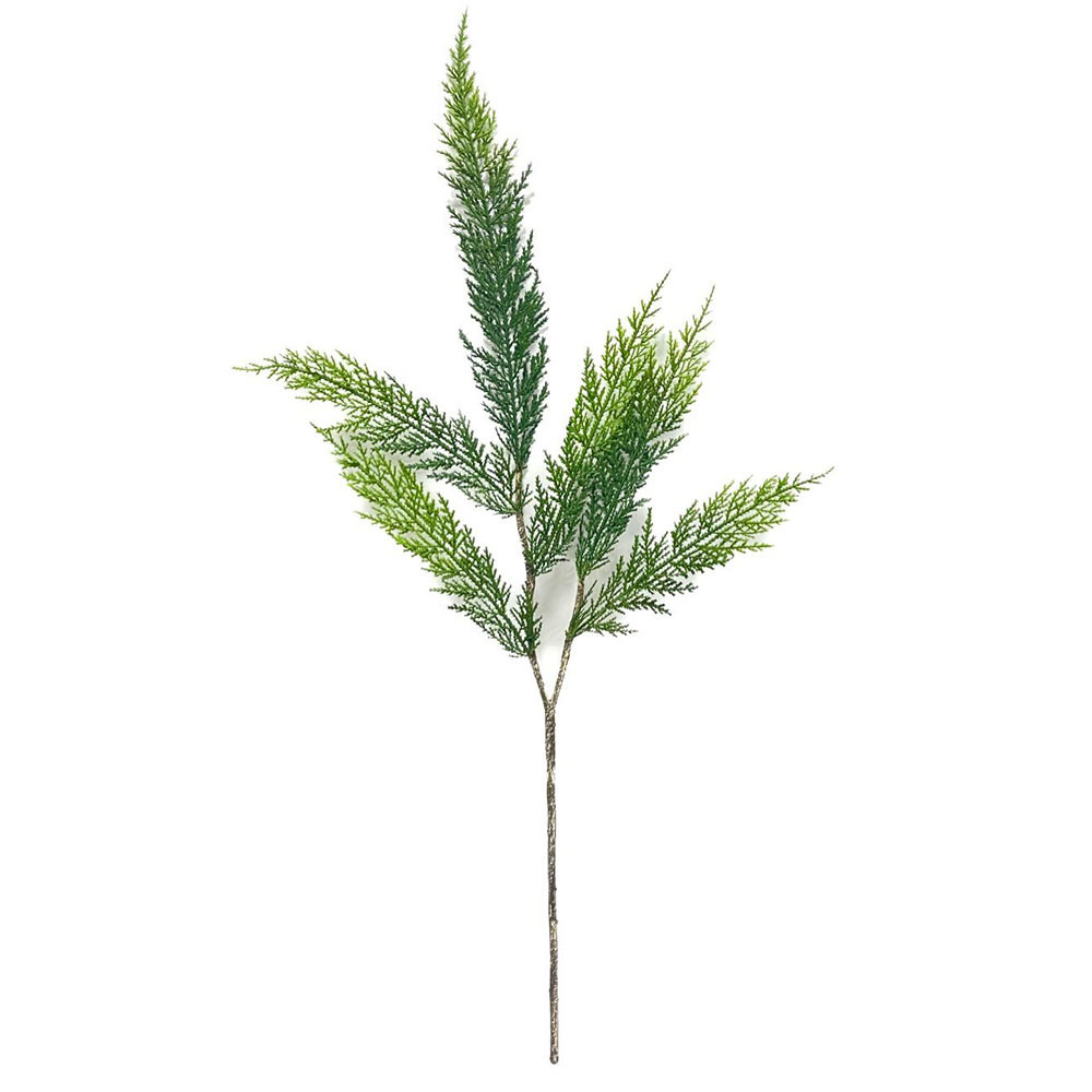 48'' Large green foliage Cedar branch high quality Japan cypress leaves stem artificial plants for Christmas