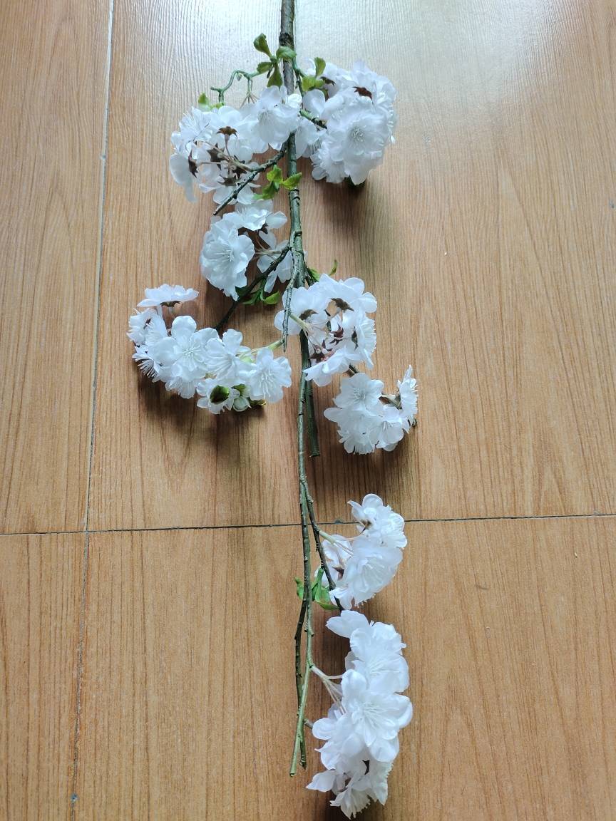 silk cherryblossom flower branches artificial cherry blossom trees White flower Sakura wedding backdrop