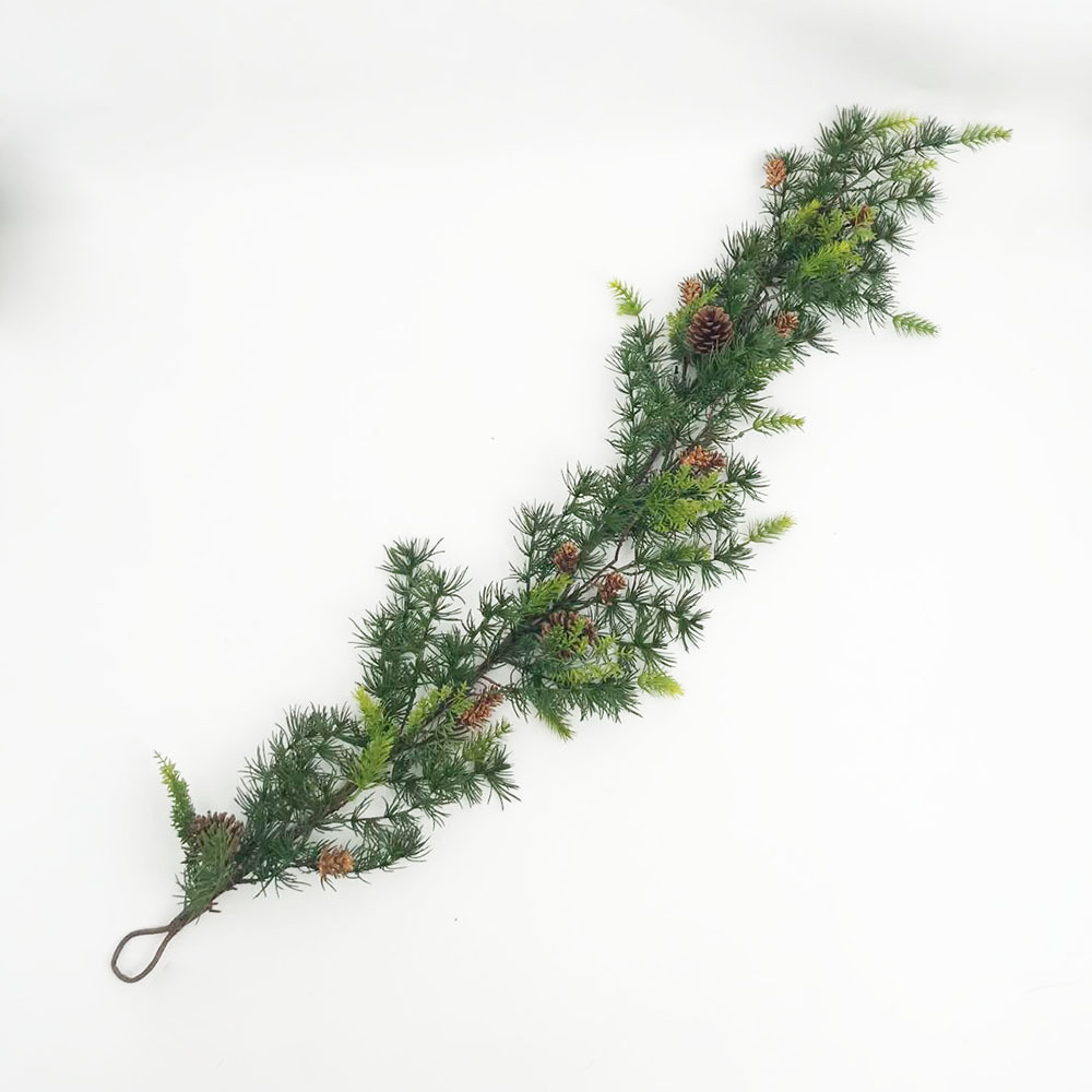 LIYING Christmas Pine Stem Greenery Norfolk Leaves Branches Christmas Indoor Decorations Artificial Big Xmas Stem