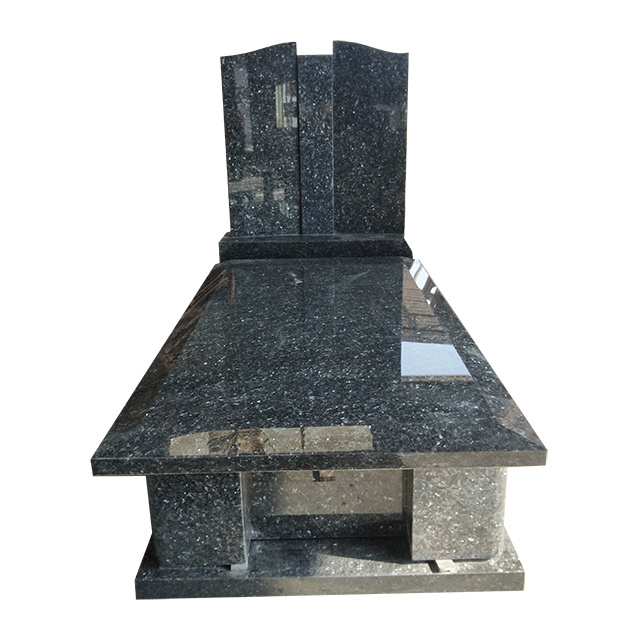 Popular design large long size tombstone of memorial granite headstones monument stone