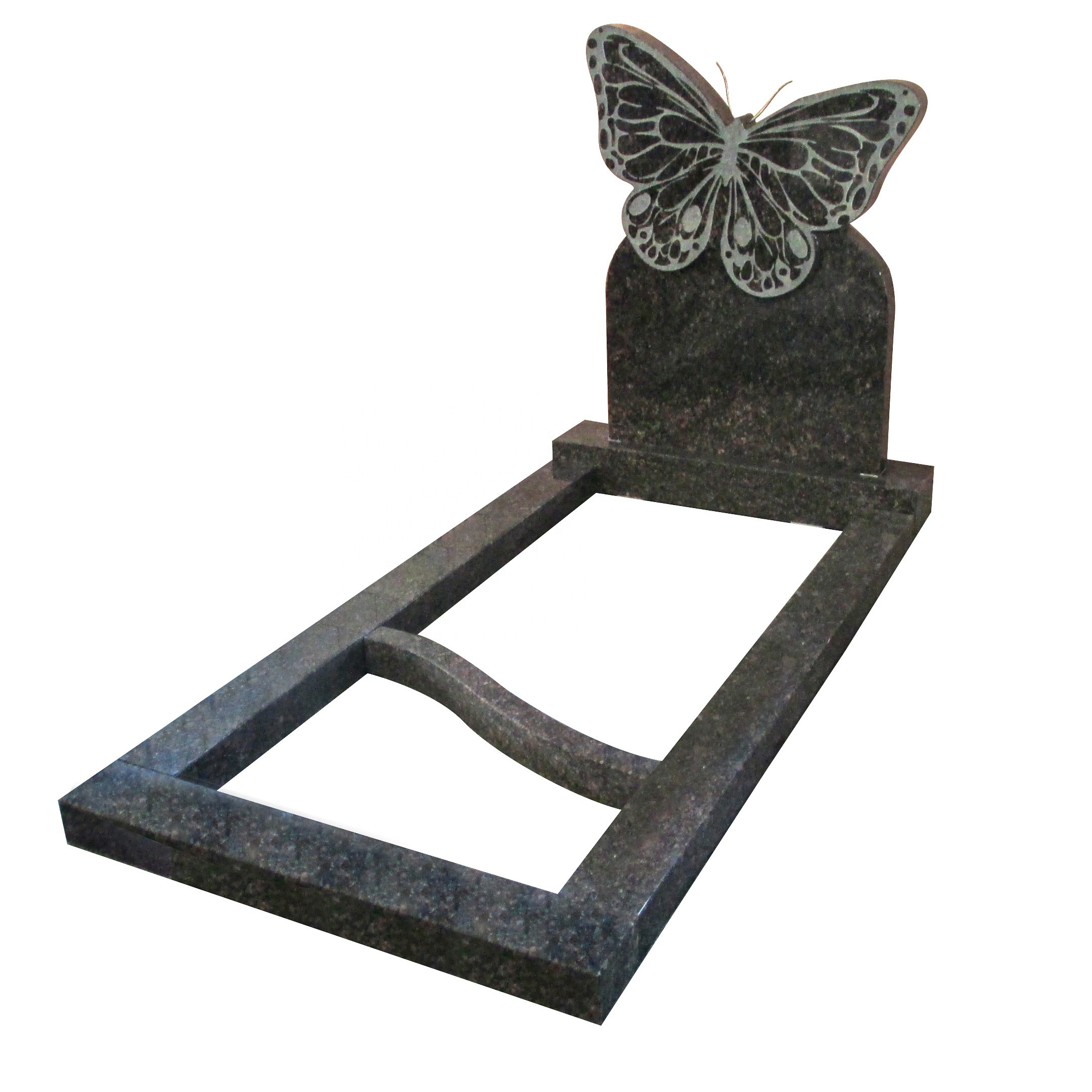 Hand Carved Butterfly  Granite Tombstone