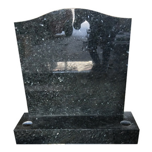 Black pearl granite Tombstone with standard serp top headstones monument