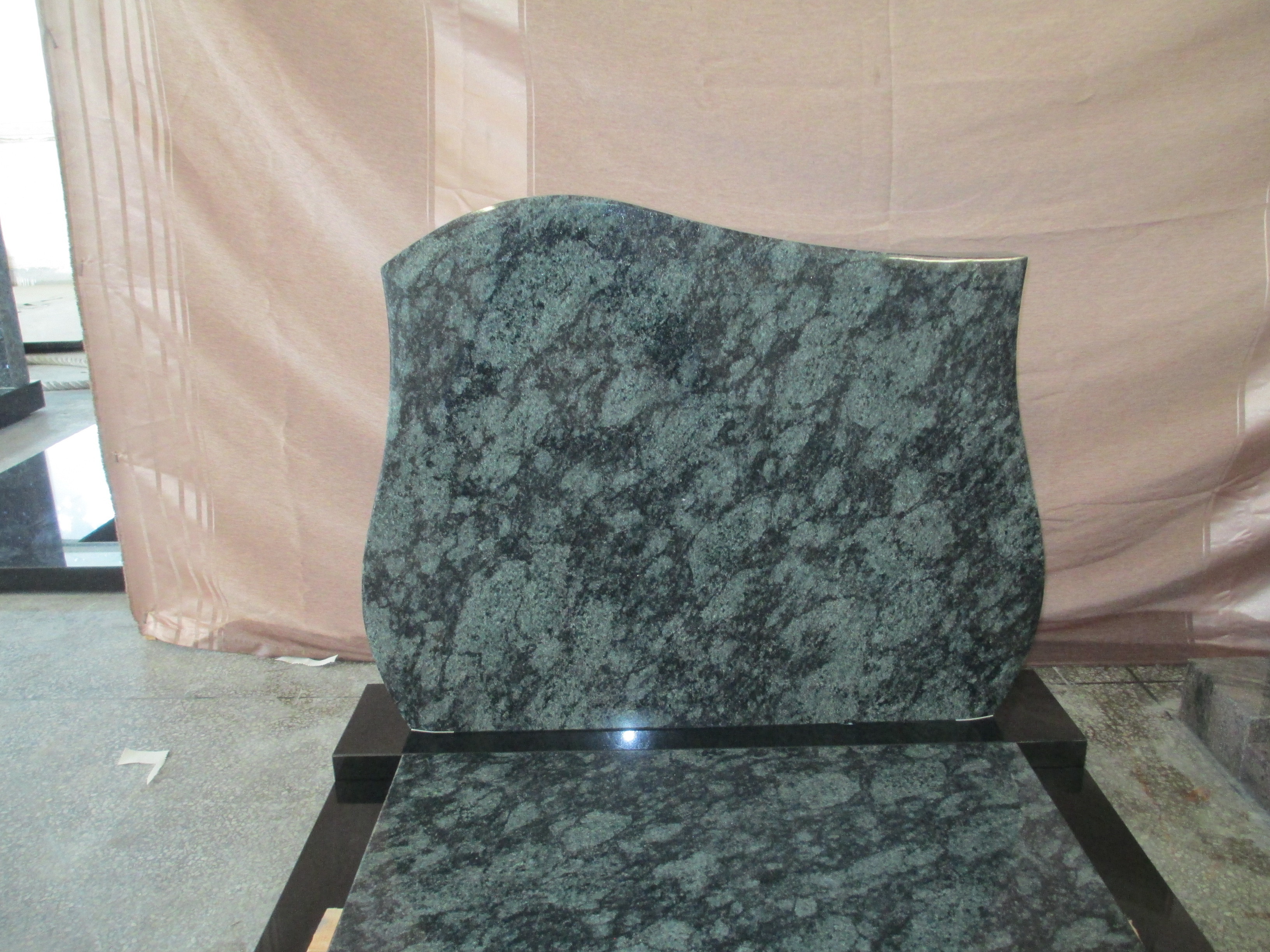 Gravestone With Cover Slab  Black and Green Granite Tombstone