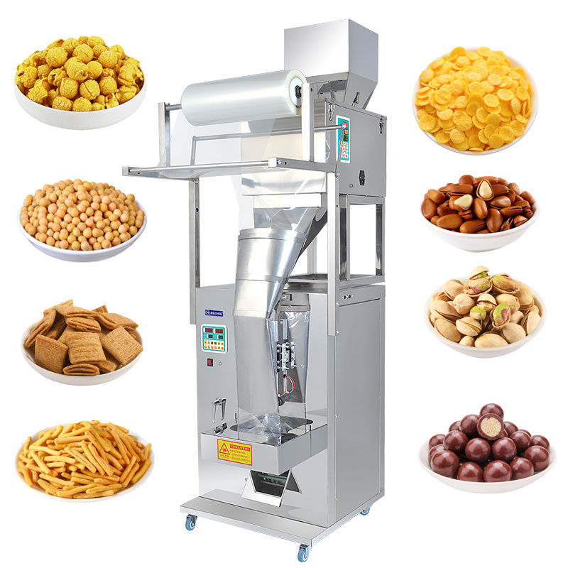 Fully automatic food snack packing sealing machine popcorn sunflower seed peanut pistachio bag packaging machine