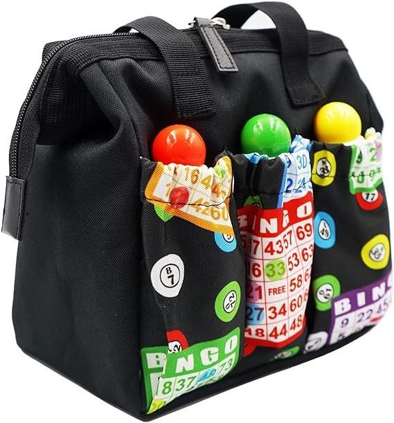 Bingo Tote Bag Full Open Bingo Tote 6 Pockets Bingo Dauber Bag