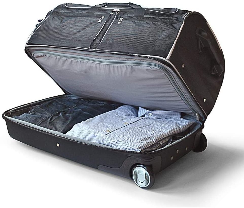 Travel Dream Duffel Dance Costume Rack Duffle Carry On Rolling Luggage with Large Rolling Duffel Bag In-Line Wheel Garment Rack