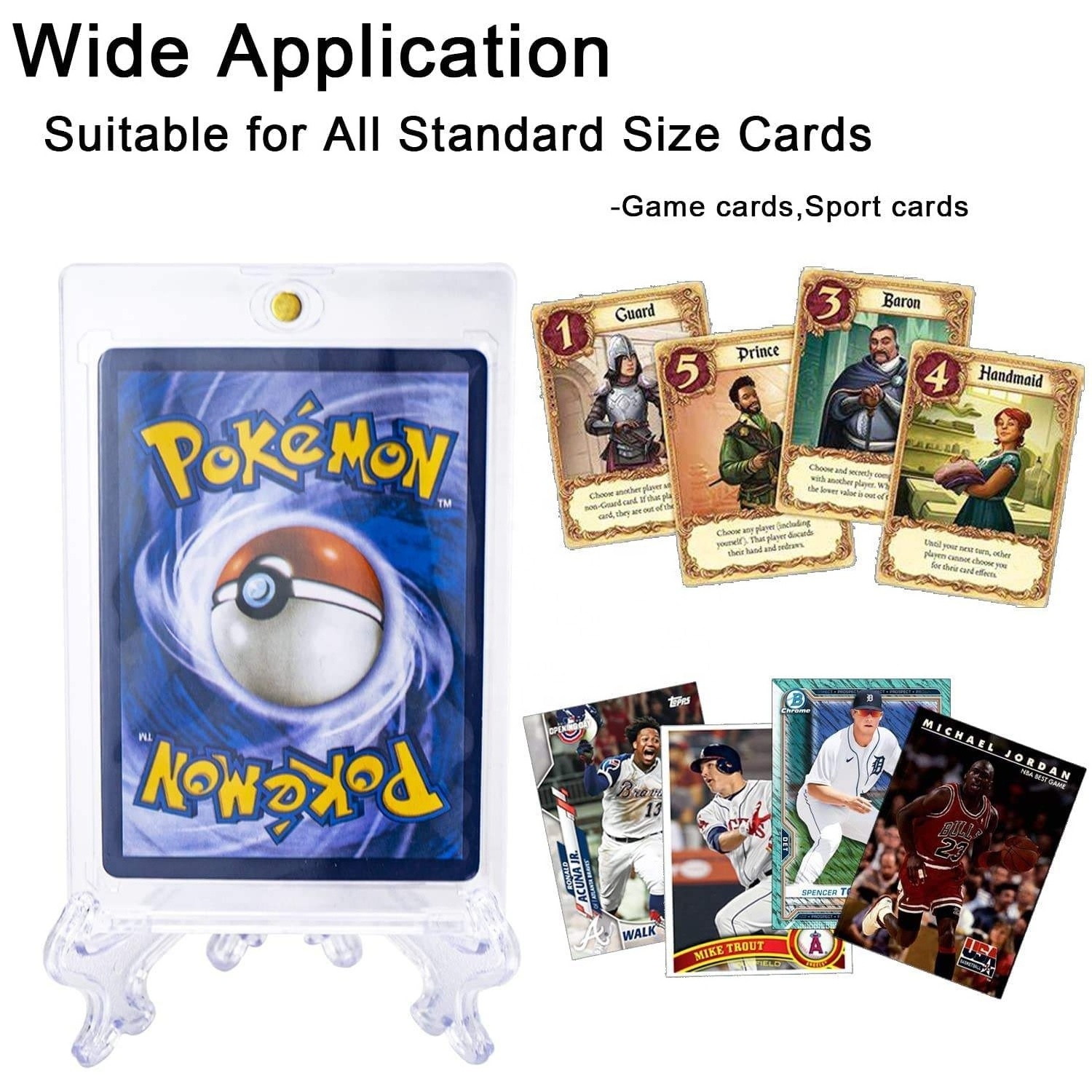 35pt Sports Trading Magnetic Card Holder One Touch Magnetic Holder For  Pokemon Holographic Football Pvc Card Holder