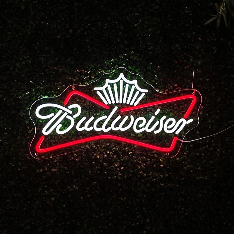 Wholesale budweiser beer bar club restaurant advertising flex neon sign