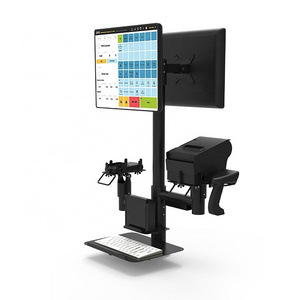 Double screen stand countertop pole mounting solution vesa mount stand monitor stand for pos