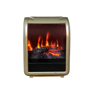 Electric Fireplace Heater Freestanding Mini Cube Fireplace Portable Heater Flame Effect