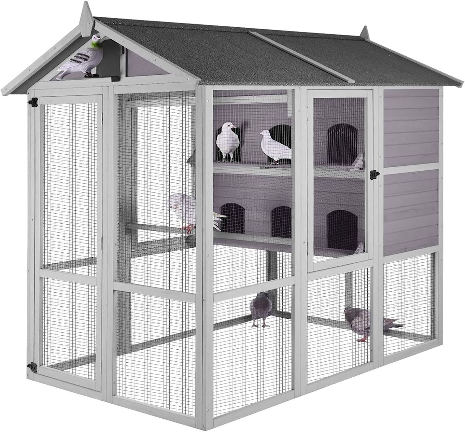 Wooden Wholesale Live Bird Aviary Designs Walk In Outdoor Large Wooded enclosure Bird Cage Aviary For Garden Birds Sale