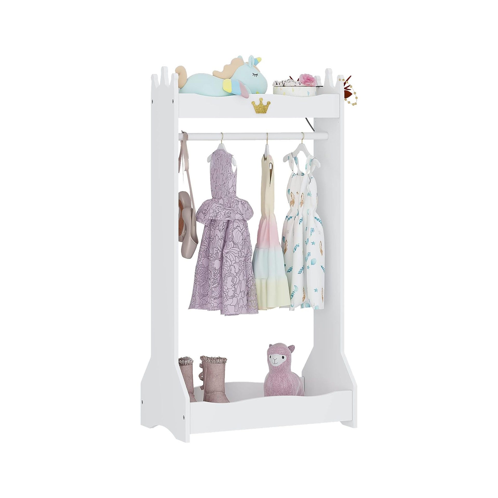 Kids Dress Up Storage Kids' Costume Organizer Center Open Hanging Clothing Rack With Rack For Toddler 3 Age+