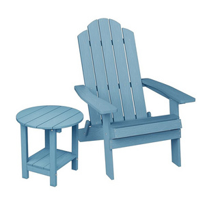 Folding Plastic Adirondack Chair and Table Set Fire Pit Seating Foldable Outdoor Lounger Armchair Lawn Chairs Furniture