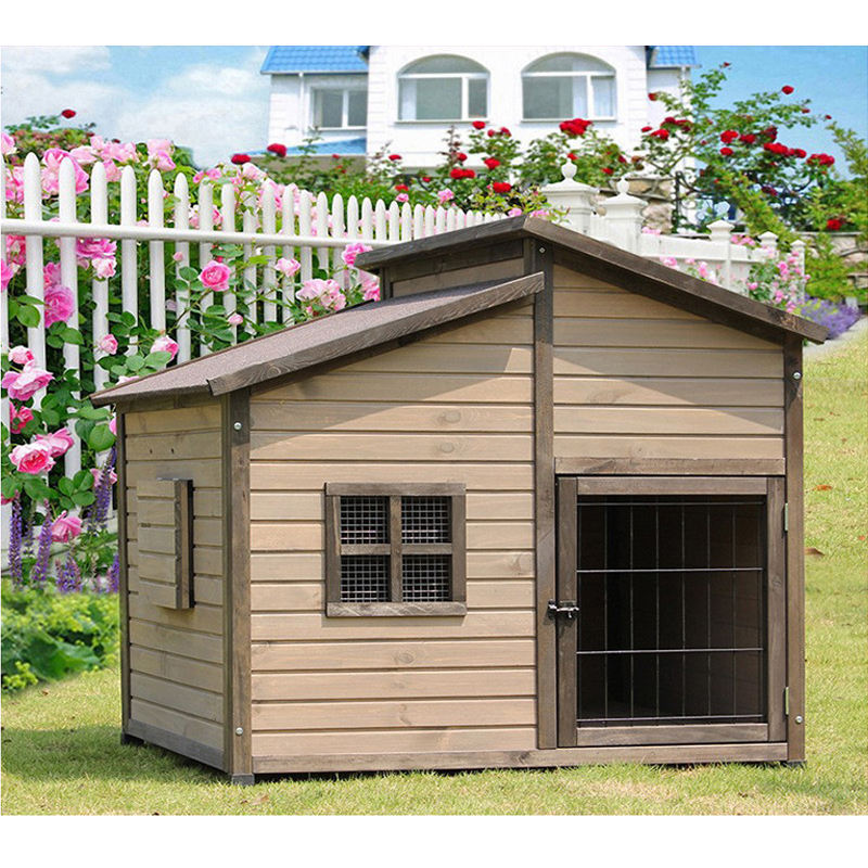 Outdoor Cute Wood Animal Pet Supplies Products Dogs Kennel Crate Houses Large Wooden Dog Cage House