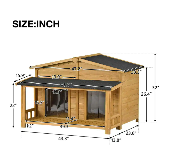 Heated Double Large Warm Large Insulated Dog House Outdoor Dog Kennel Insulated Large Xl Outdoor Dog House With Divider