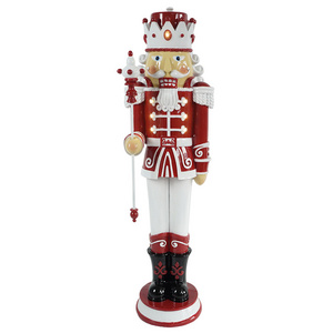 Wholesale Christmas outdoor & indoor decor polyresin nutcracker with Led light