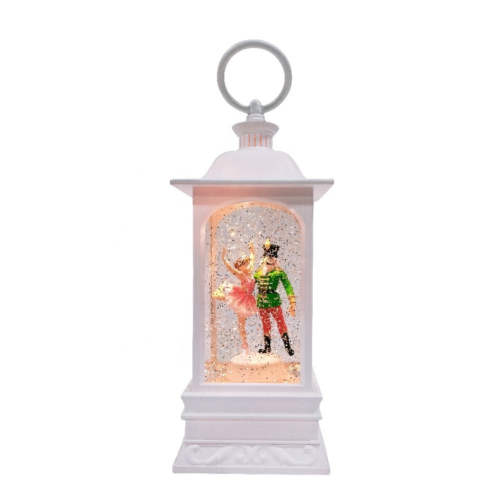 MELODY Noel nutcracker ballet scene glitter swirling LED water spinning Christmas Lantern Snow Globe