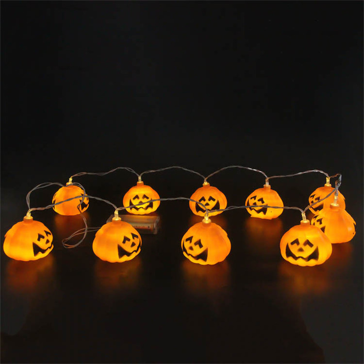 Wholesale 10 LEDs Halloween decoration led light Jack O pumpkin lantern string light for Party idea