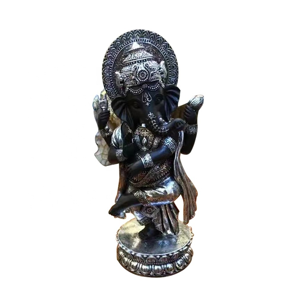 China supplier OEM home resin Standing Lord God elephant buddha statue with halo and throne