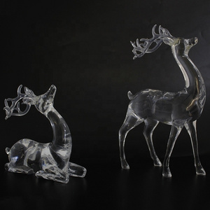 Indoor decoration transparent reindeer crystal deer sublimation blank Christmas ornament