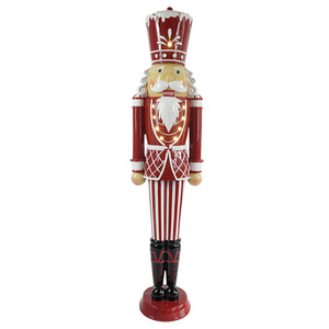 Large size Christmas outdoor & indoor decor polyresin nutcracker decor with Led light