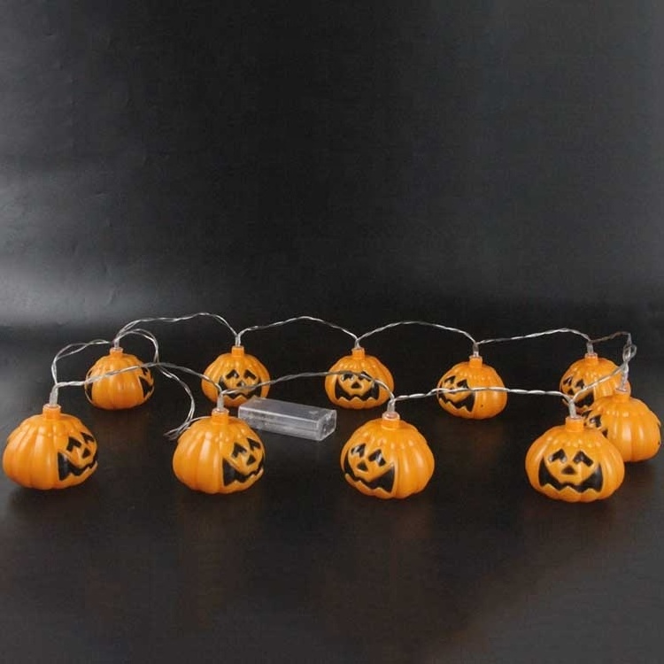 Wholesale 10 LEDs Halloween decoration led light Jack O pumpkin lantern string light for Party idea